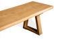 Preview: Solid Hardwood Oak rustic Kitchen bench 40mm with small trapece bench legs nature oiled